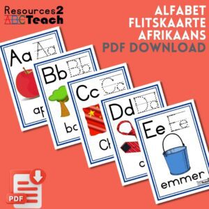 Afrikaanse Alfabet Flitskaarte vir Graad R en Graad 1